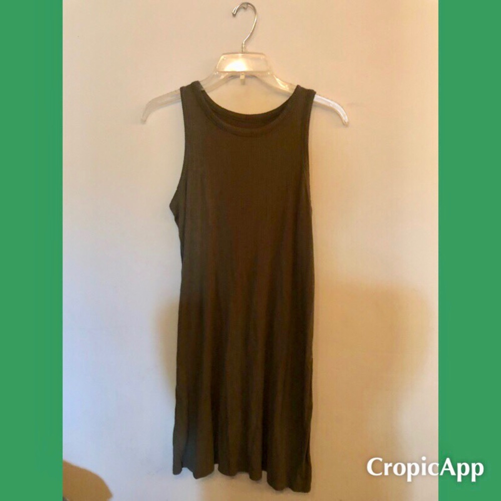 Long olive green tank